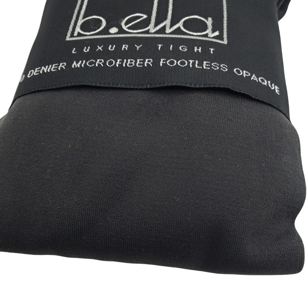 Dark Gray FOOTLESS Nylon Tights Medium Charcoal Opaque B.ella Brigida Fall M NEW